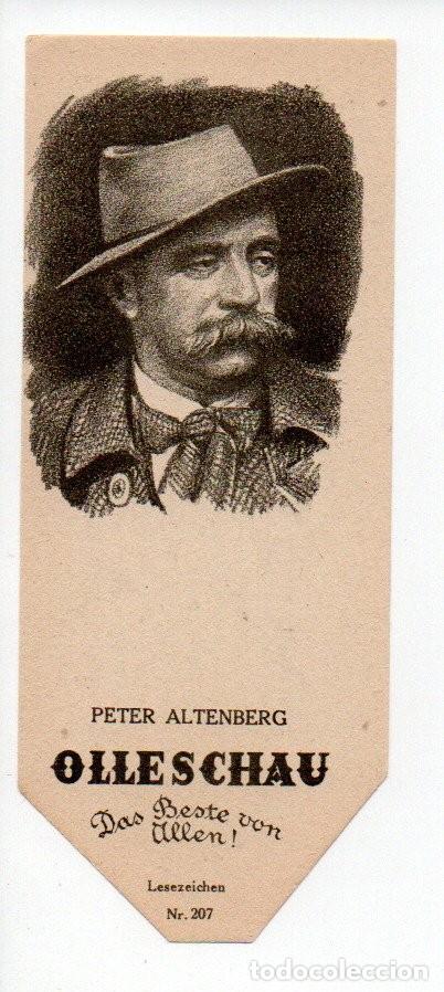 Collectables Bookmark: MARCAPAGINAS ANTIGUO, PAPEL DE FUMAR OLLESCHAU N&ordm; 207 - PETER ALTENBERG. LESEZEICHEN. SIGNET.
