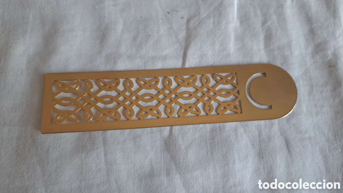 Coleccionismo marcap&aacute;ginas: Marcapaginas Dorado Metal - Foto 2