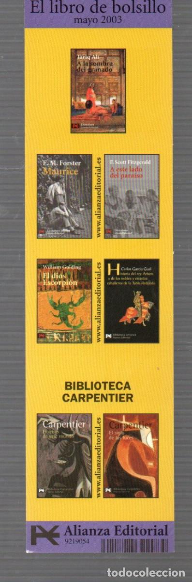 Coleccionismo marcap&aacute;ginas: MARCAP&Aacute;GINAS EDICI&Oacute;N DE ALIANZA EL LIBRO DE BOLSILLO DE MAYO 2003 - Foto 1