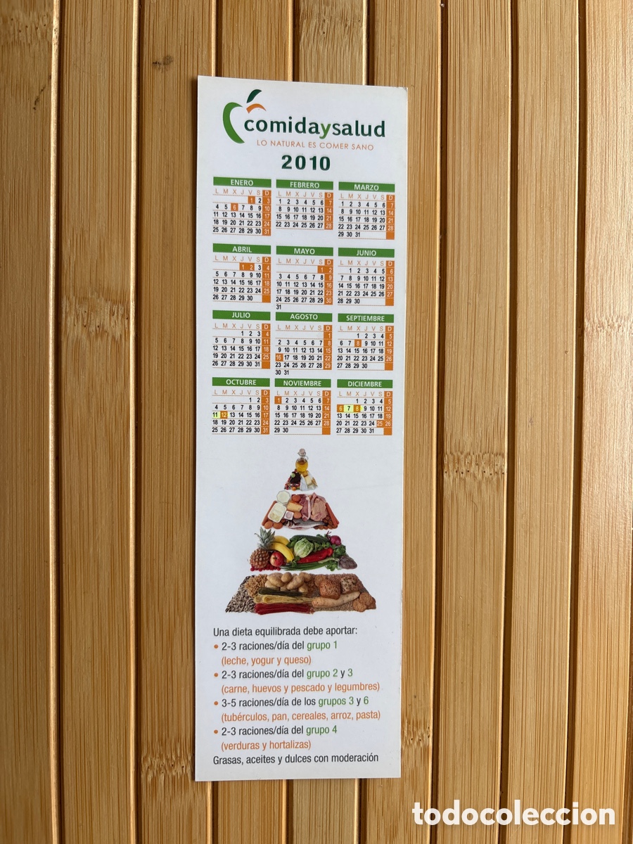 Coleccionismo marcap&aacute;ginas: Marcap&aacute;ginas Comida y salud. Calendario 2010. ASM - Foto 1