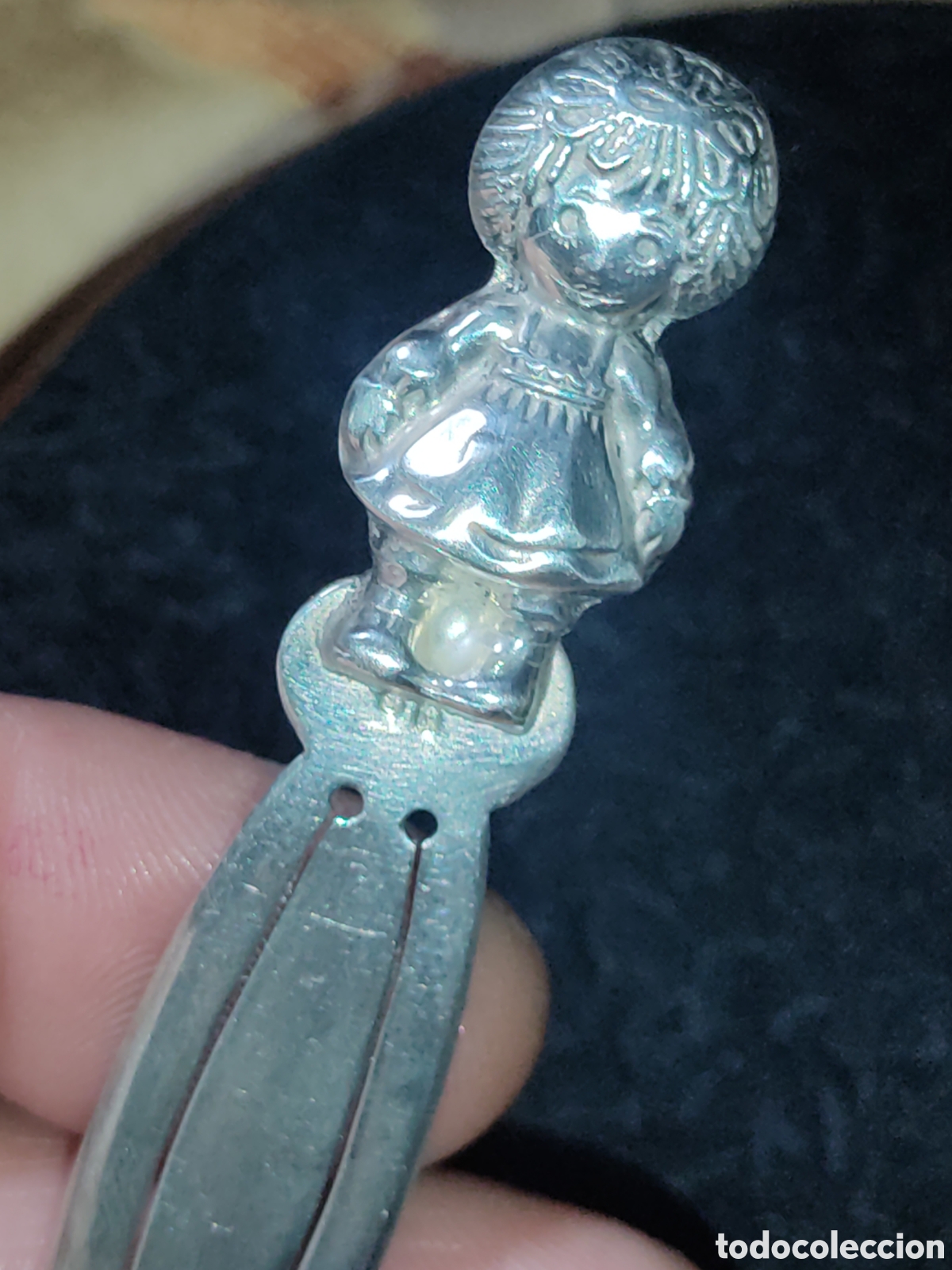 Coleccionismo marcap&aacute;ginas: Marcap&aacute;ginas antiguo de plata contrastada. - Foto 6