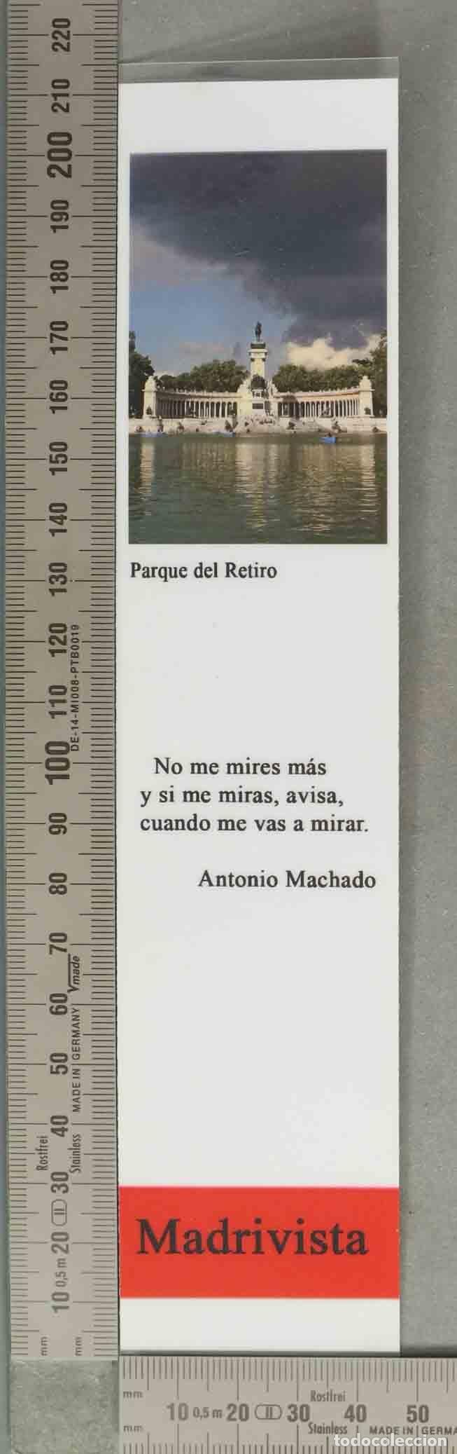 Collectables Bookmark: MARCAPAGINAS. Parque del Retiro - Antonio Machado - Madrivista