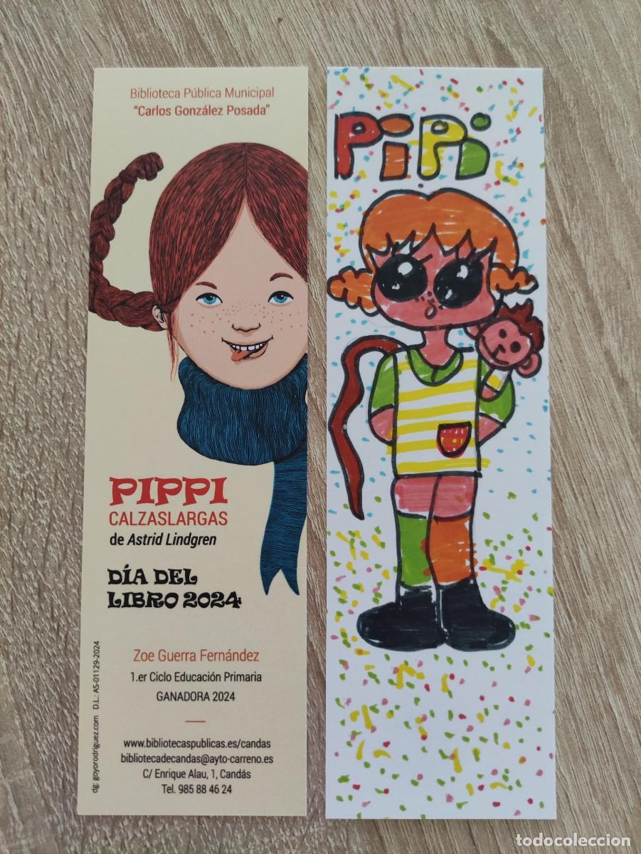 Coleccionismo Marcap&aacute;ginas: MARCAPAGINAS - BIBLIOTECA CANDAS ASTURIAS - PIPPI CALZASLARGAS ASTRID LINDGREN