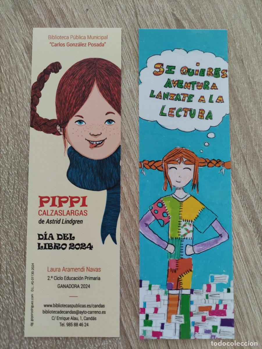 Coleccionismo Marcap&aacute;ginas: MARCAPAGINAS - BIBLIOTECA CANDAS ASTURIAS - PIPPI CALZASLARGAS ASTRID LINDGREN