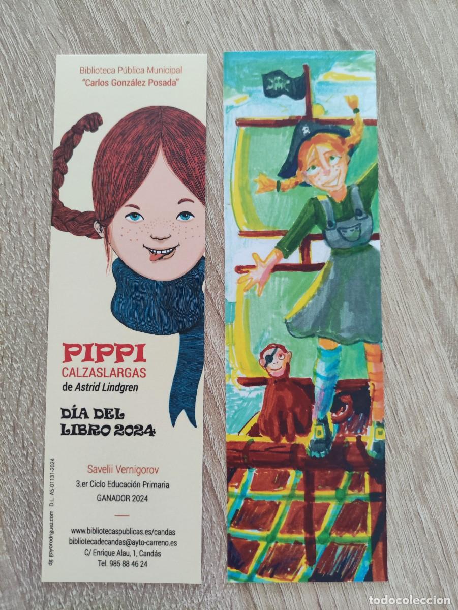 Coleccionismo Marcap&aacute;ginas: MARCAPAGINAS - BIBLIOTECA CANDAS ASTURIAS - PIPPI CALZASLARGAS ASTRID LINDGREN -VER REVERSO