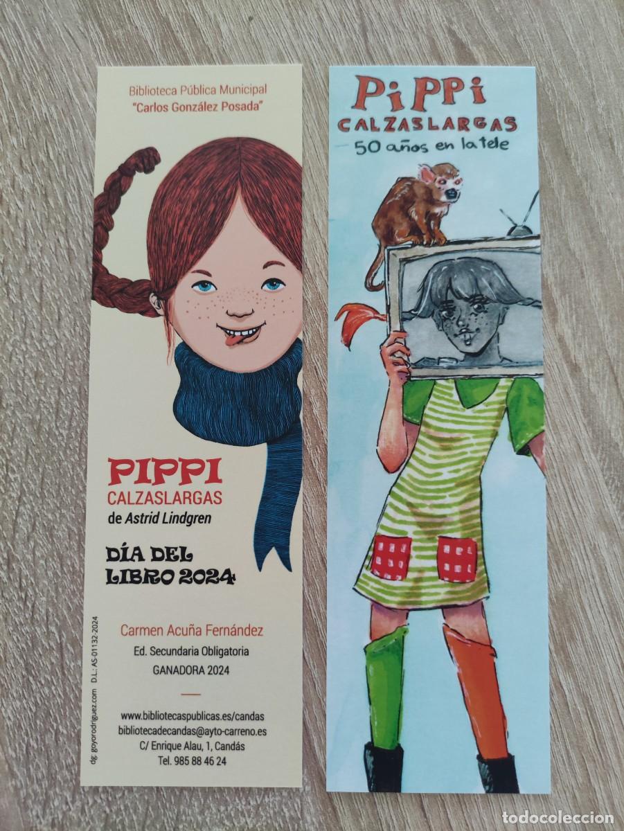 Coleccionismo Marcap&aacute;ginas: MARCAPAGINAS - BIBLIOTECA CANDAS ASTURIAS - PIPPI CALZASLARGAS ASTRID LINDGREN -VER REVERSO