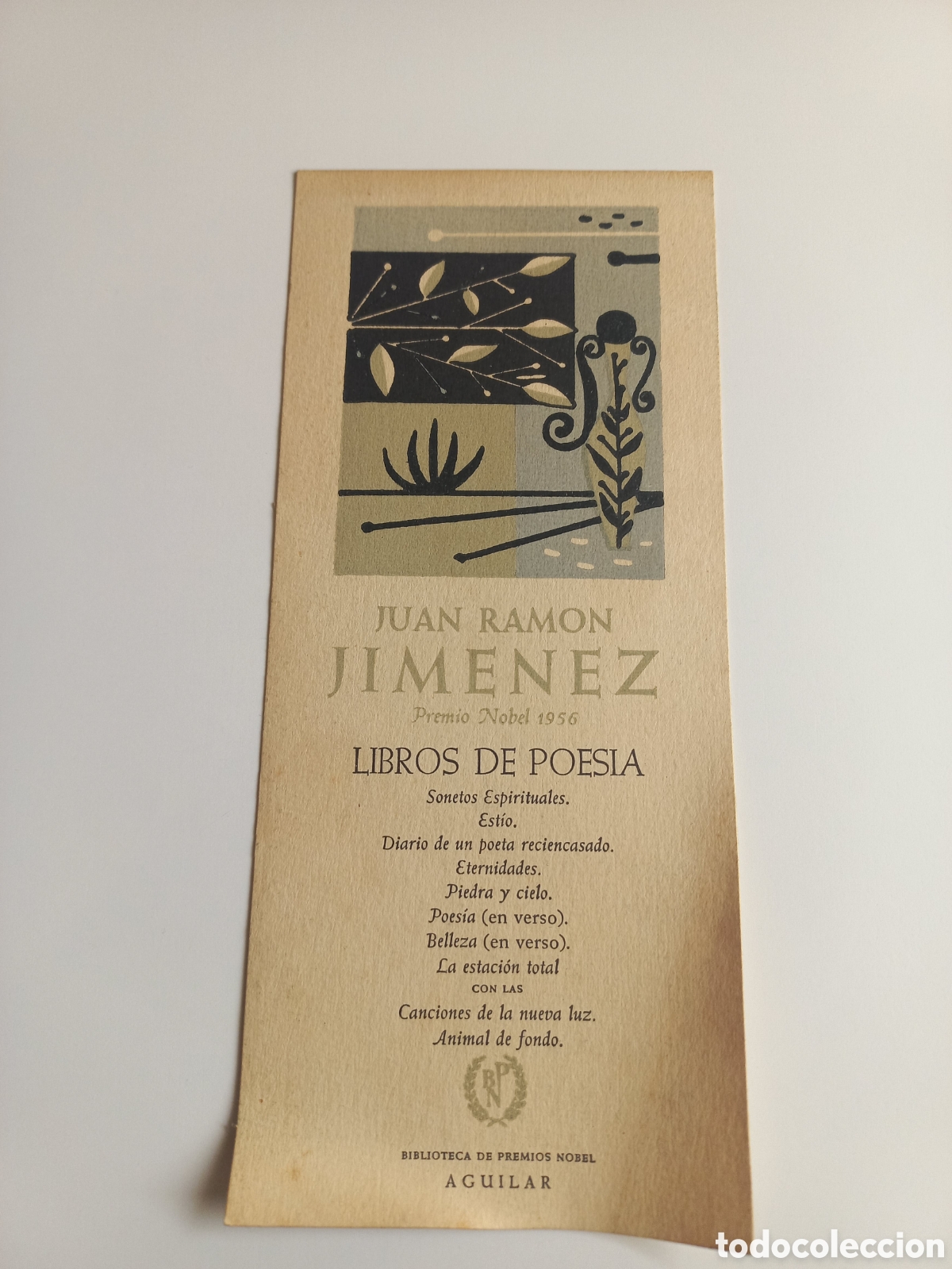 Coleccionismo Marcap&aacute;ginas: Marcap&aacute;ginas Libros de Poes&iacute;a Juan Ram&oacute;n Jim&eacute;nez. Aguilar, colecci&oacute;n Premios Nobel.