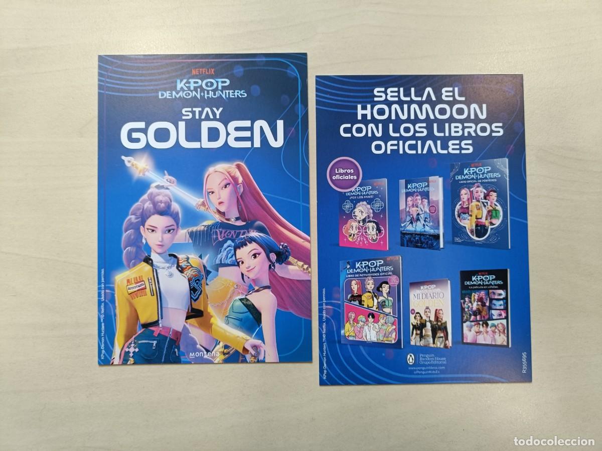 Coleccionismo Marcap&aacute;ginas: MARCAP&Aacute;GINAS TAMA&Ntilde;O POSTAL - MONTENA PENGUIN - K-POP DEMON HUNTERS - STAY GOLDEN - HONMOON