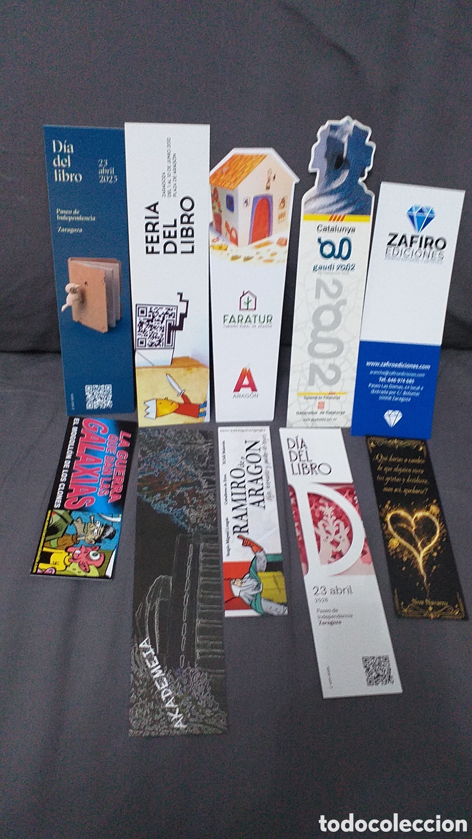 Coleccionismo Marcap&aacute;ginas: 10 Marcap&aacute;ginas # FARATUR, GAUD&Iacute; 2002, FERIA 2012 ZARAGOZA, RAMIRO DE ARAG&Oacute;N # diferentes