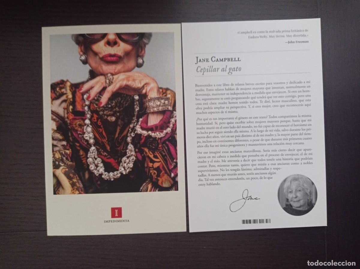 Coleccionismo Marcap&aacute;ginas: MARCAP&Aacute;GINAS. TAMA&Ntilde;O POSTAL GRANDE. IMPEDIMENTA. JANE CAMPBELL. CEPILLAR AL GATO