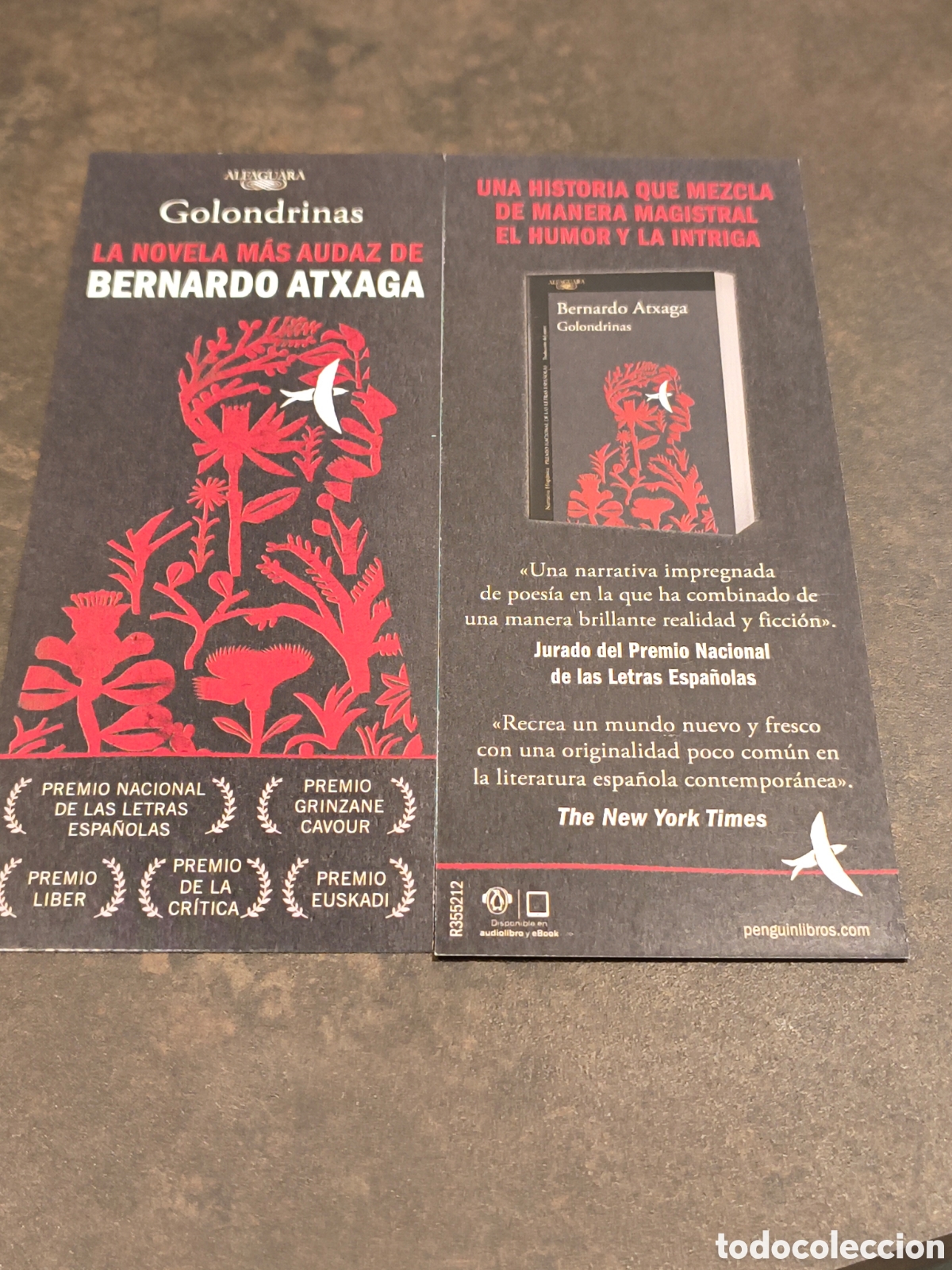 Coleccionismo Marcap&aacute;ginas: MARCAPAGINAS GOLONDRINAS- BERNARDO ATXAGA-ALFAGUARA