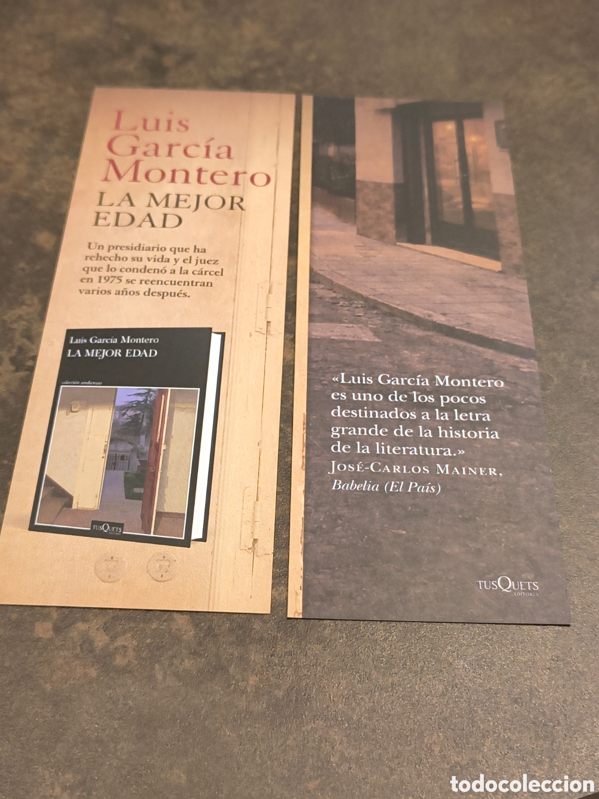 Coleccionismo Marcap&aacute;ginas: MARCAPAGINAS LA MEJOR EDAD-LUIS GARCIA MONTERO-TUSQUETS