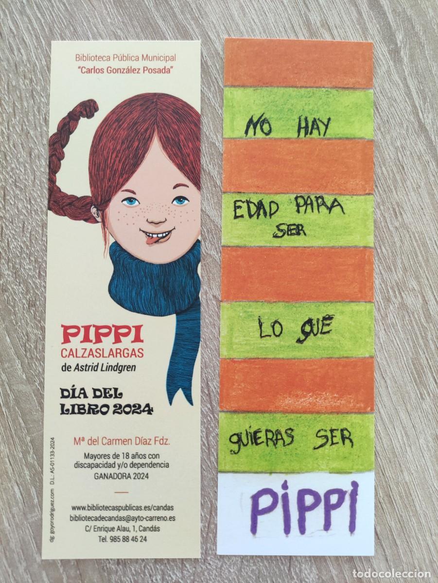 Coleccionismo Marcap&aacute;ginas: MARCAPAGINAS - BIBLIOTECA CANDAS ASTURIAS - PIPPI CALZASLARGAS ASTRID LINDGREN