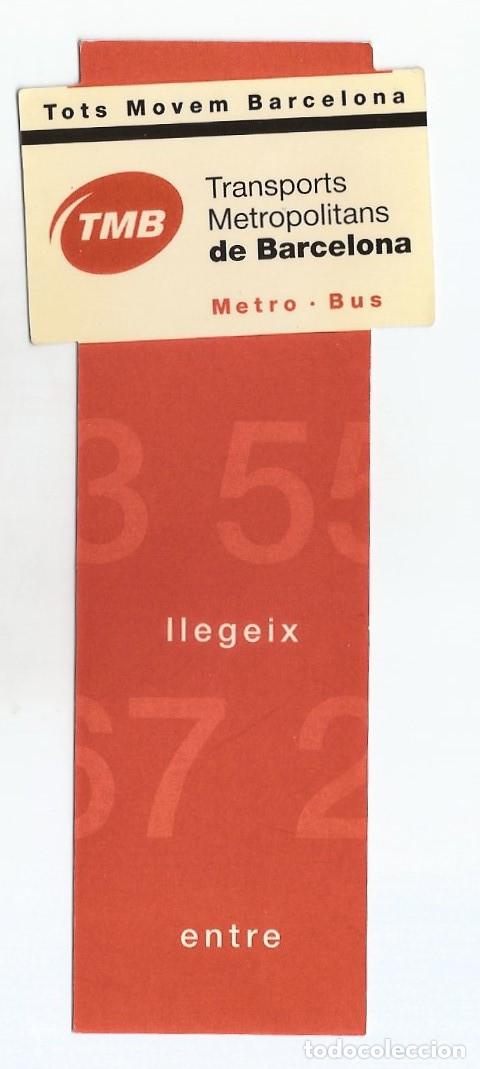 Coleccionismo Marcap&aacute;ginas: MARCAP&Aacute;GINAS / PUNTO DE LIBRO - TRANSPORTS METROPOLITANS DE BARCELONA