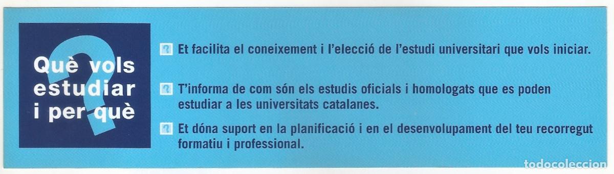 Coleccionismo Marcap&aacute;ginas: MARCAP&Aacute;GINAS / PUNTO DE LIBRO - QU&Egrave; VOLS ESTUDIAR I PER QU&Egrave;