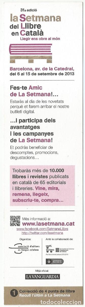 Coleccionismo marcap&aacute;ginas: MARCAP&Aacute;GINAS / PUNTO DE LIBRO - LA SETMANA DEL LLIBRE EN CATAL&Agrave; - Foto 2