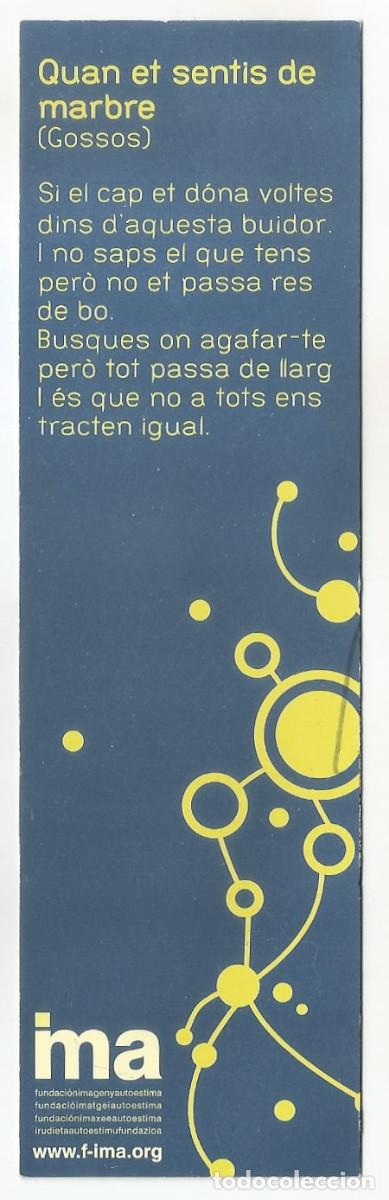 Coleccionismo Marcap&aacute;ginas: MARCAP&Aacute;GINAS / PUNTO DE LIBRO - ASSOCIACI&Oacute; CONTRA L'ANOREXIA I LA BULIMIA
