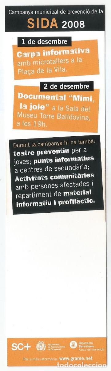 Coleccionismo marcap&aacute;ginas: MARCAP&Aacute;GINAS / PUNTO DE LIBRO - SIDA 2008 - Foto 2