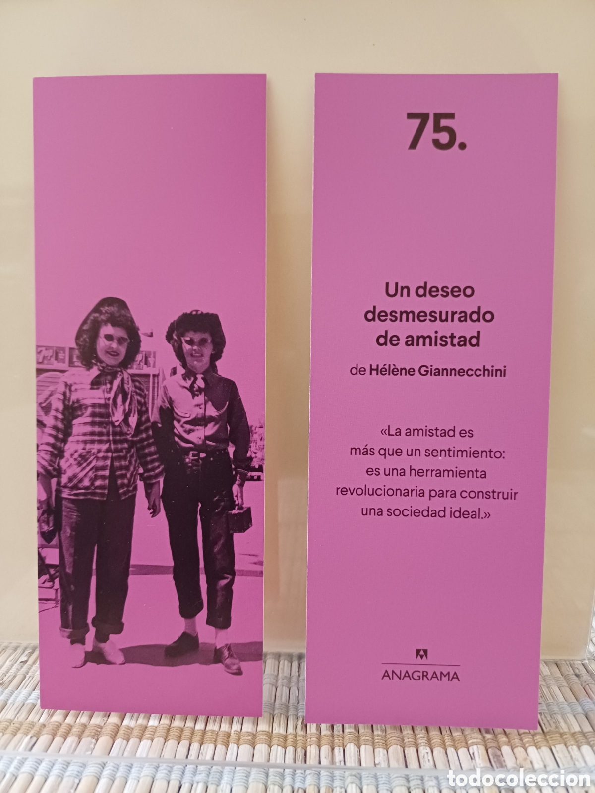 Coleccionismo Marcap&aacute;ginas: Marcap&aacute;ginas Un deseo desmesurado de amistad Anagrama 75