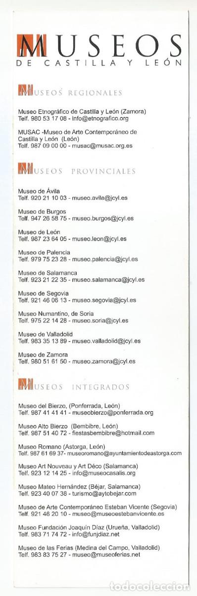 Coleccionismo marcap&aacute;ginas: MARCAP&Aacute;GINAS / PUNTO DE LIBRO - MUSEOS DE CASTILLA Y LE&Oacute;N - JUNTA DE CASTILLA Y LE&Oacute;N - Foto 2