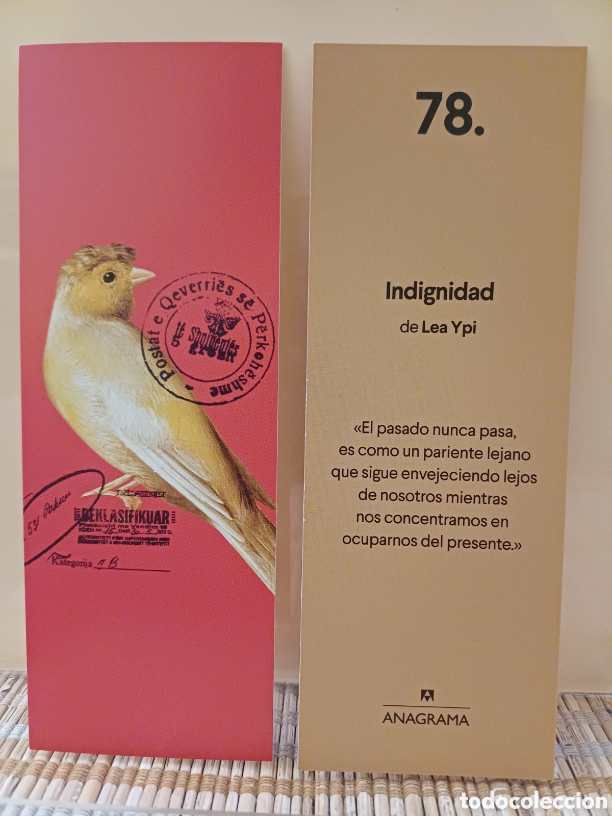 Coleccionismo Marcap&aacute;ginas: Marcap&aacute;ginas Indignidad Anagrama 78