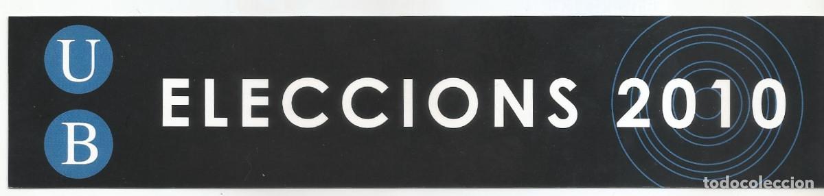 Coleccionismo Marcap&aacute;ginas: MARCAP&Aacute;GINAS / PUNTO DE LIBRO - ELECCIONS 2010 UB