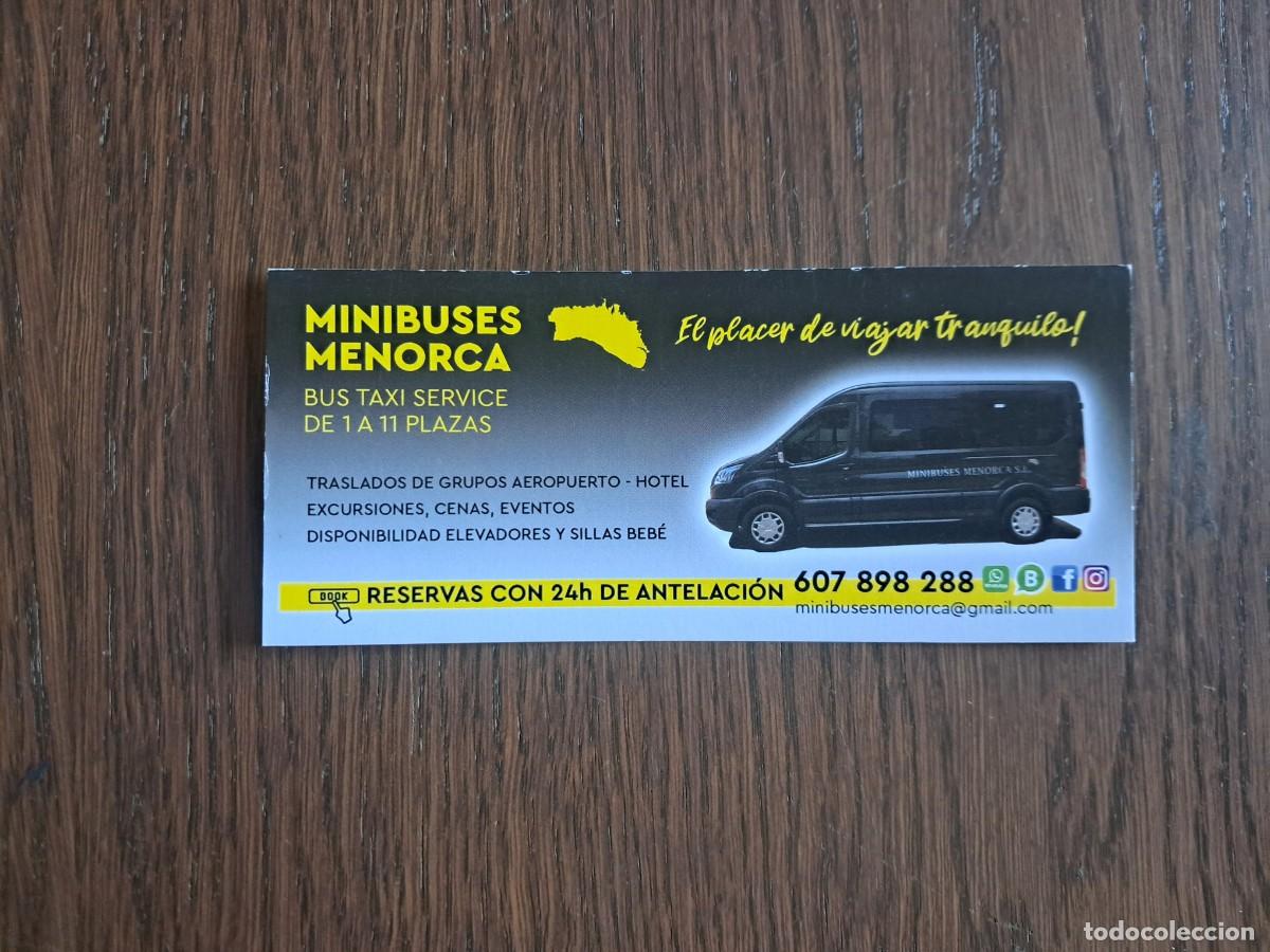 Coleccionismo Marcap&aacute;ginas: marcap&aacute;ginas, tarjeta de visita de publicidad, Minibuses de Menorca, transporte.