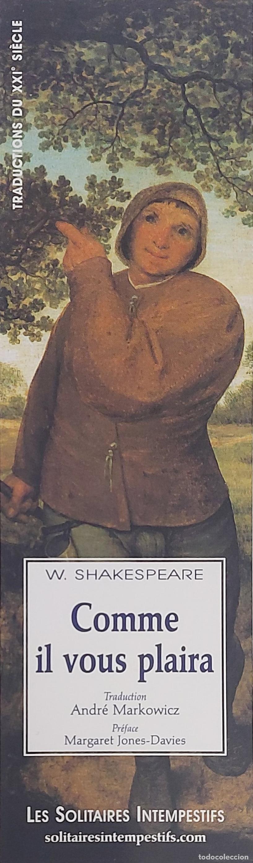 Coleccionismo marcap&aacute;ginas: MARCAP&Aacute;GINAS - W.SHAKESPEARE - COMME IL VOUS PLAIRA - Foto 1