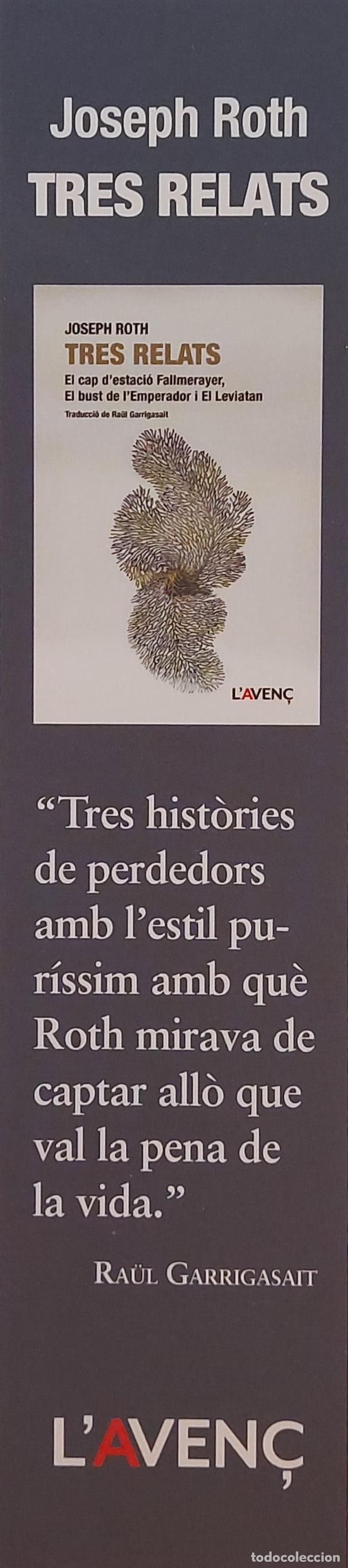 Coleccionismo Marcap&aacute;ginas: MARCAPAGINAS - L'AVEN&Ccedil; - TRES RELATS - JOSEPH ROTH