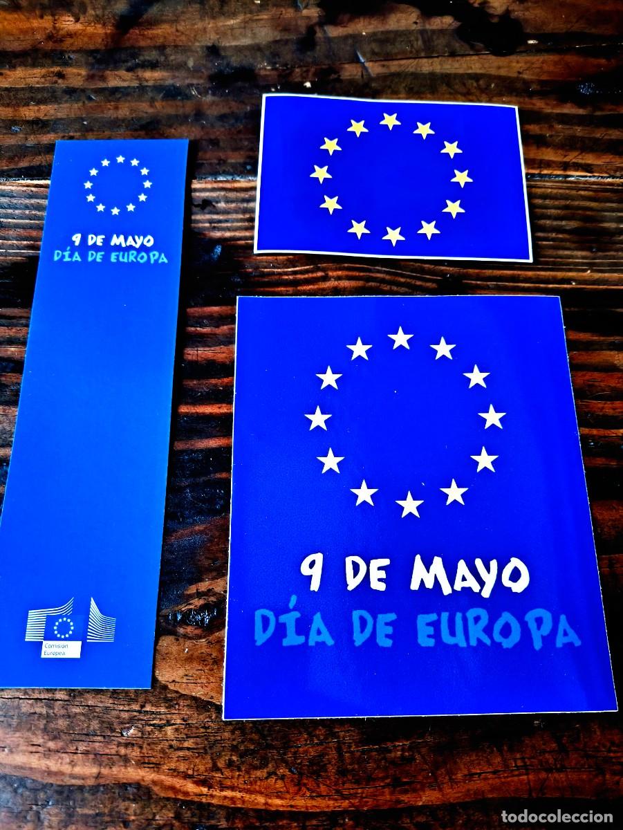 Coleccionismo Marcap&aacute;ginas: COMISI&Oacute;N EUROPEA: DOS PEGATINAS Y UN MARCAP&Aacute;GINAS DEL D&Iacute;A DE EUROPA - NUEVOS