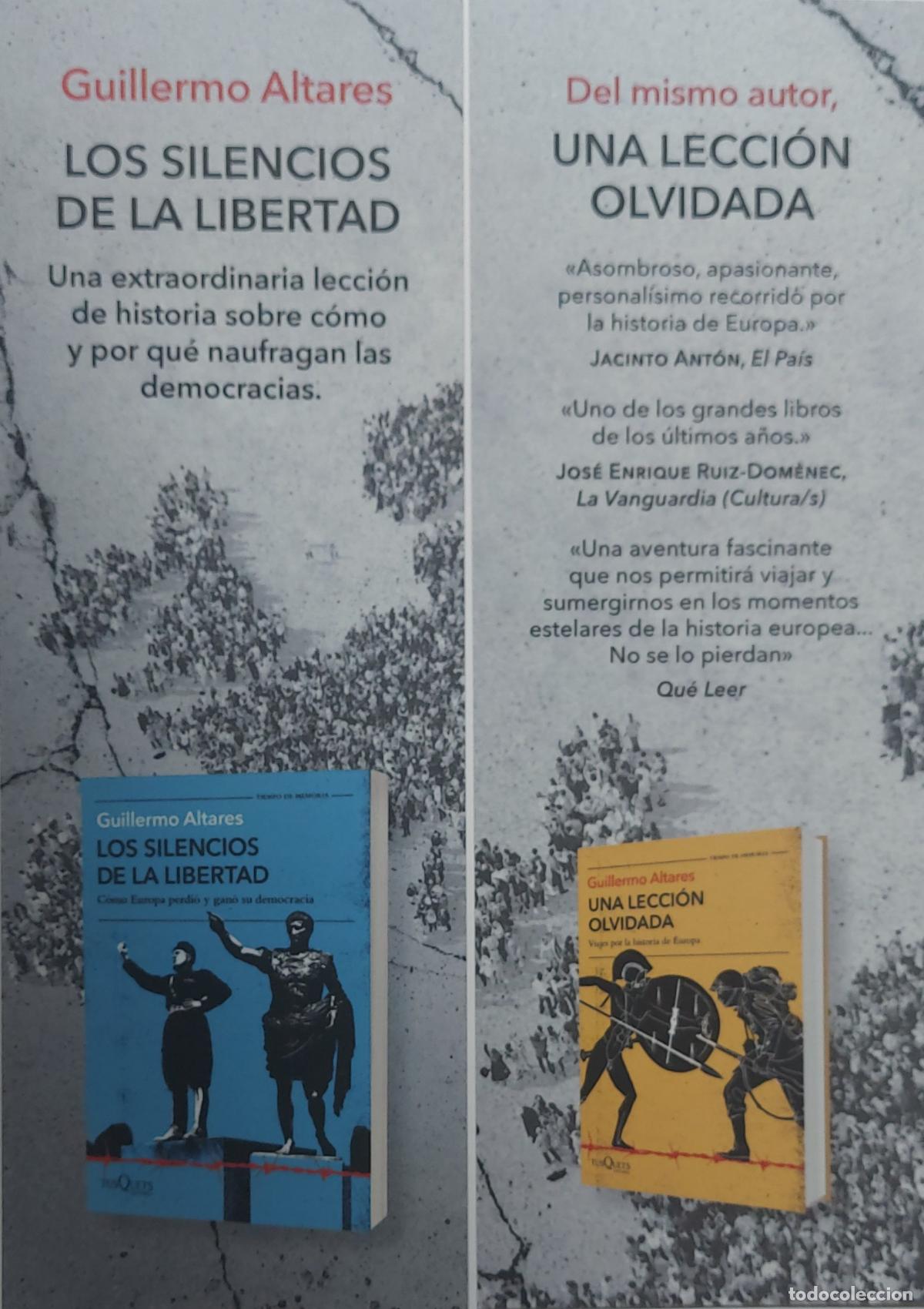 Coleccionismo Marcap&aacute;ginas: MARCAP&Aacute;GINAS - TUSQUETS EDITORES - GUILLERMO ALTARES - LOS SILENCIOS DE LA LIBERTAD