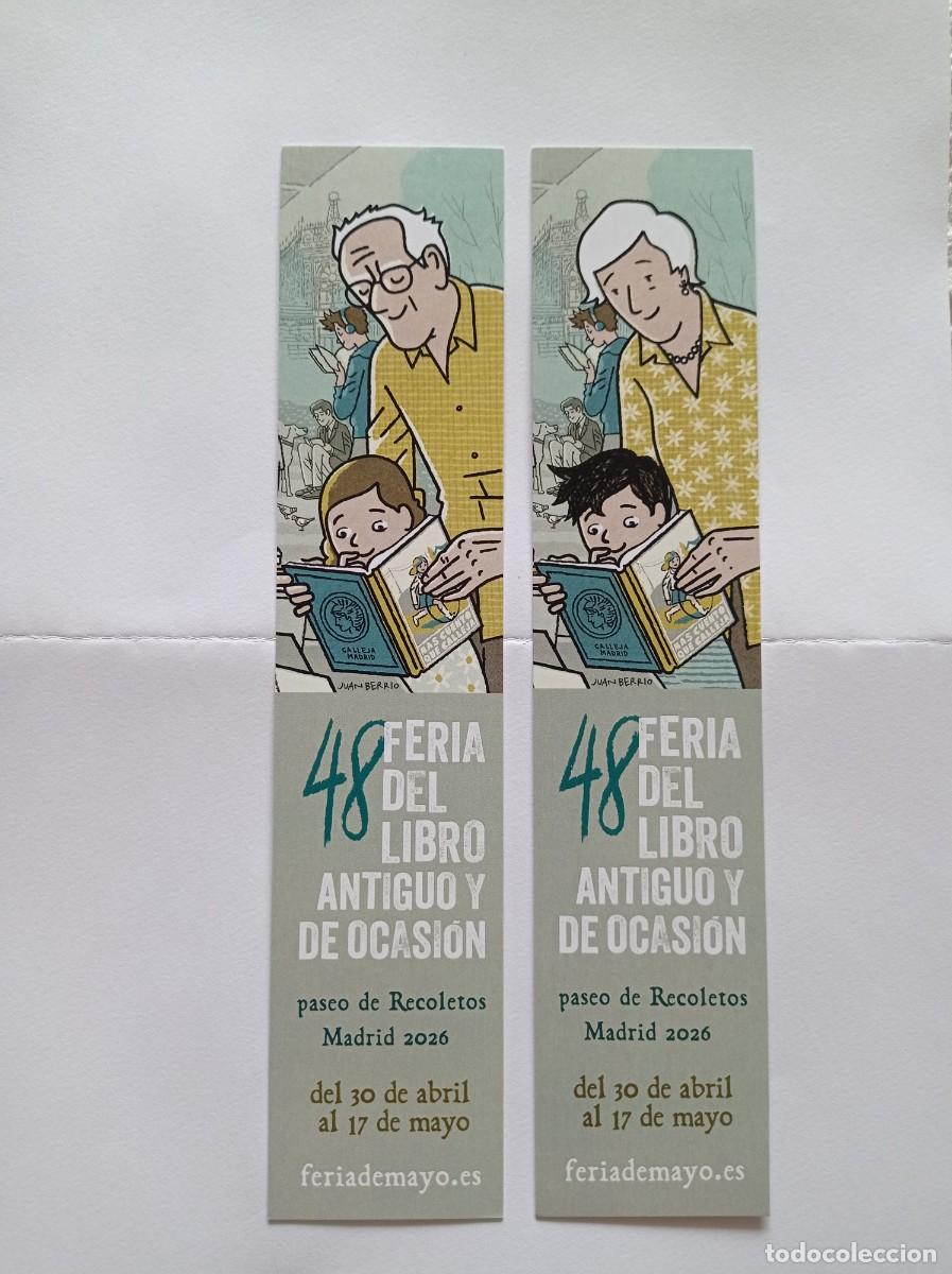 Collectables Bookmark: 2 MARCAP&Aacute;GINAS. 48 FERIA DEL LIBRO ANTIGUO Y DE OCASI&Oacute;N. PASEO DE RECOLETOS MADRID 2026