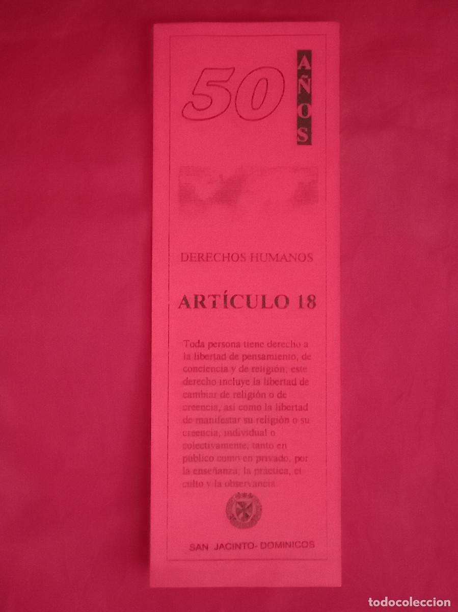 Coleccionismo Marcap&aacute;ginas: Marcap&aacute;ginas - 50 A&ntilde;os, Derechos Humanos - Art&iacute;culo 18