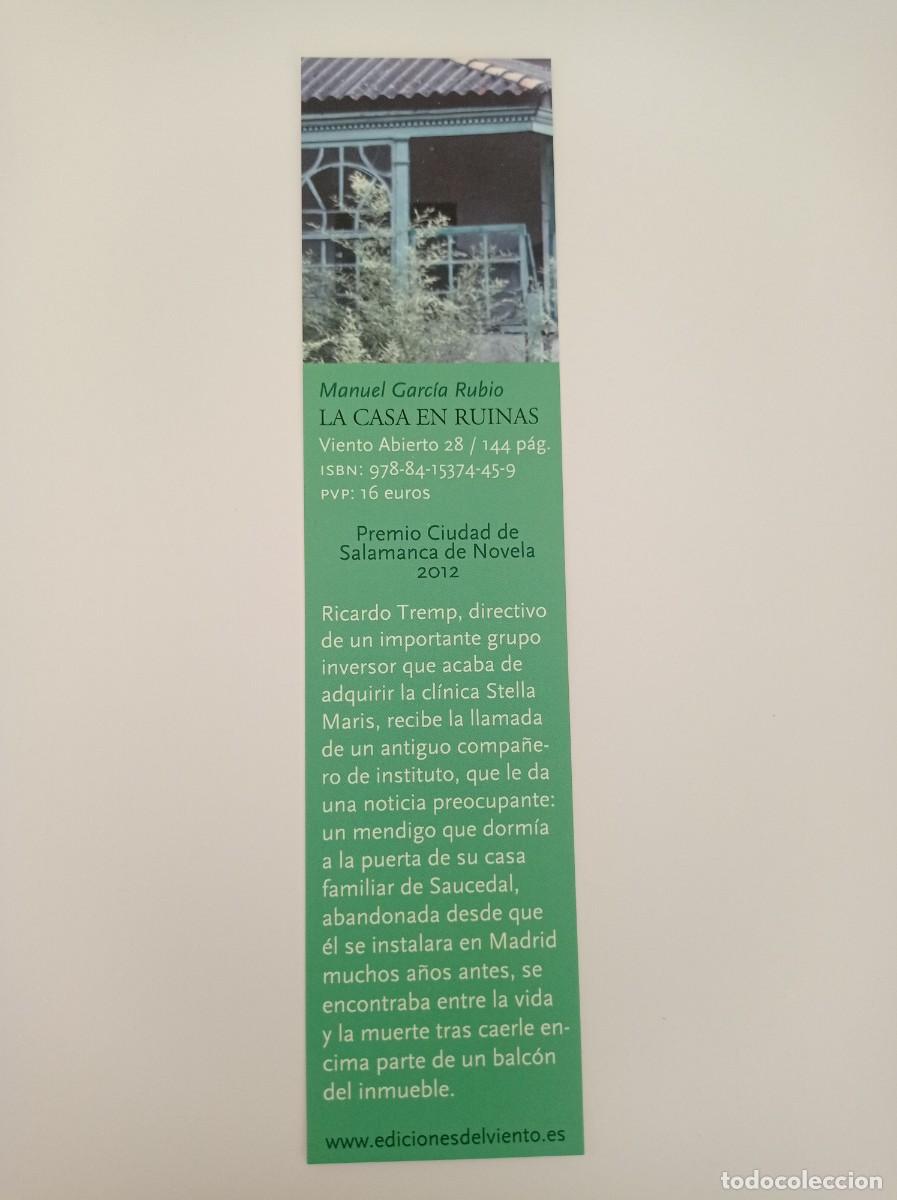 Coleccionismo Marcap&aacute;ginas: MARCAP&Aacute;GINAS. EDICIONES DEL VIENTO. MANUEL GARC&Iacute;A RUBIO. LA CASA EN RUINAS