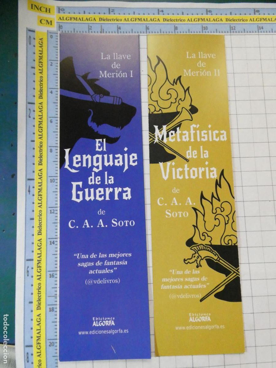 Coleccionismo Marcap&aacute;ginas: 2 MARCAP&Aacute;GINAS DE LITERATURA. EL LENGUAJE DE LA GUERRA LA LLAVE DE MERION I Y II