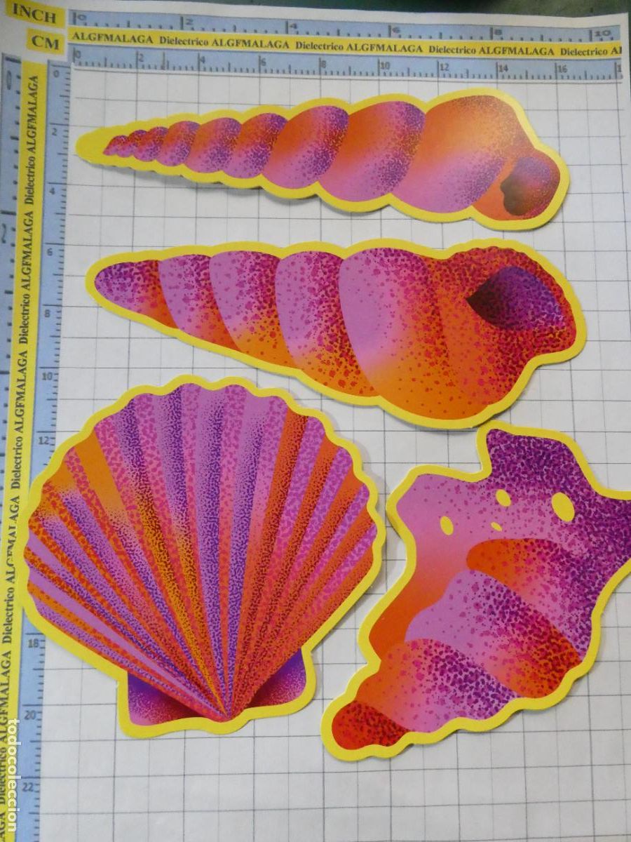 Coleccionismo Marcap&aacute;ginas: 4 MARCAP&Aacute;GINAS FERIA LIBRO M&Aacute;LAGA CARACOLAS Y CONCHAS TROQUELADAS