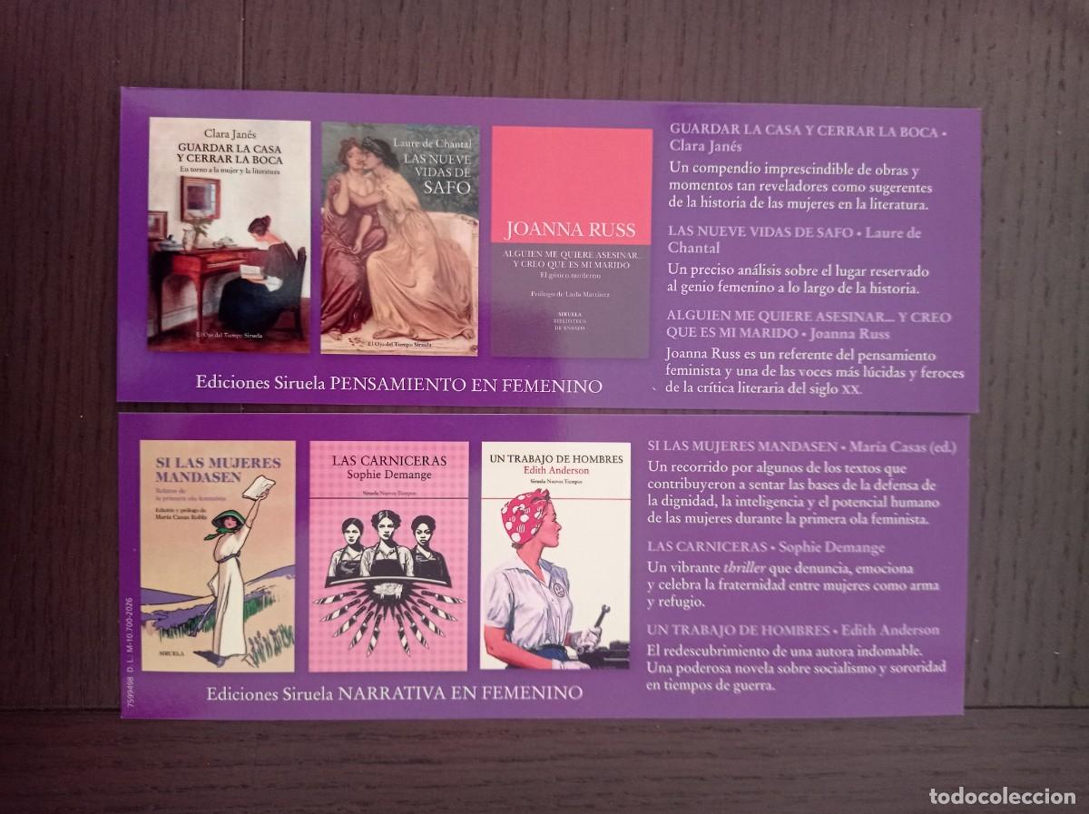 Coleccionismo Marcap&aacute;ginas: MARCAP&Aacute;GINAS. EDICIONES SIRUELA. NARRATIVA EN FEMENINO. PENSAMIENTO EN FEMENINO
