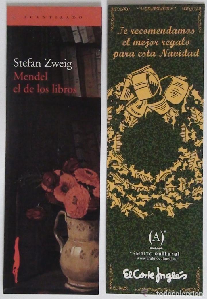 Coleccionismo Marcap&aacute;ginas: MARCAPAGINAS, MENDEL EL DE LOS LIBROS. STEFAN ZWEIG. ACANTILADO. EL CORTE INGL&Eacute;S.