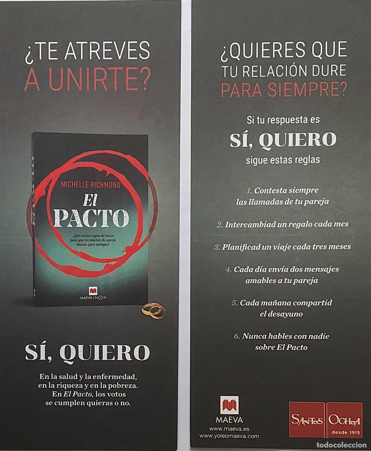 Coleccionismo Marcap&aacute;ginas: MARCAP&Aacute;GINAS - MAEVA - MICHELLE RICHMOND - EL PACTO - SANTOS OCHOA