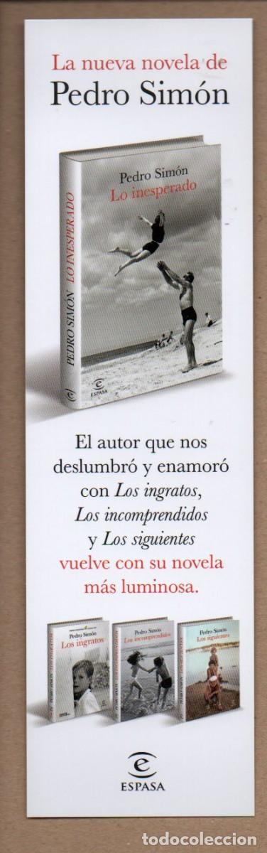 Coleccionismo marcap&aacute;ginas: MARCAPAGINAS, LO INESPERADO. PEDRO SIM&Oacute;N. ESPASA. - Foto 2