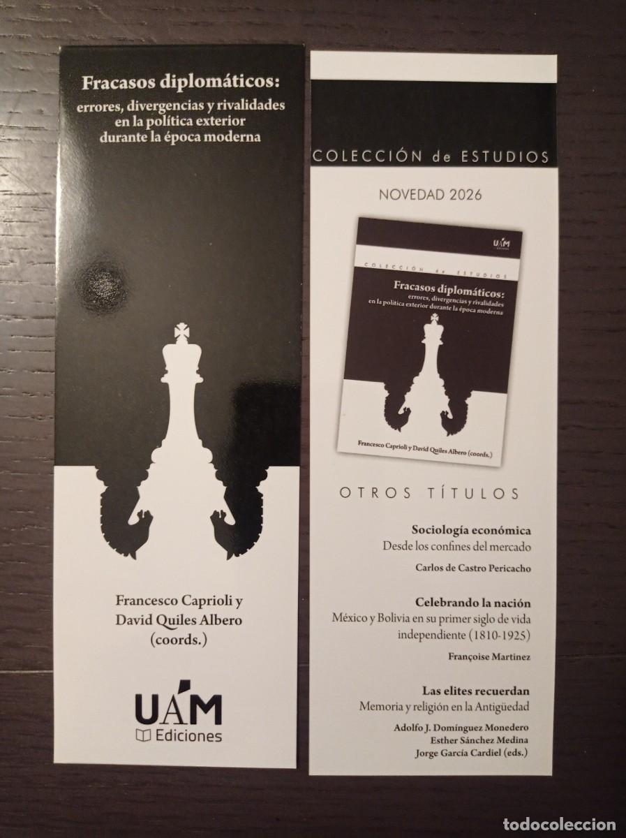 Coleccionismo Marcap&aacute;ginas: MARCAP&Aacute;GINAS. UNIVERSIDAD AUT&Oacute;NOMA DE MADRID EDICIONES. FRANCESCO CAPRIOLI. FRACASOS DIPLOM&Aacute;TICOS