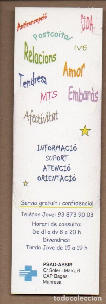 Coleccionismo marcap&aacute;ginas: MARCAPAGINAS, SEXUALITAT.COM - PSAD-ASSIR. MANRESA. - Foto 2