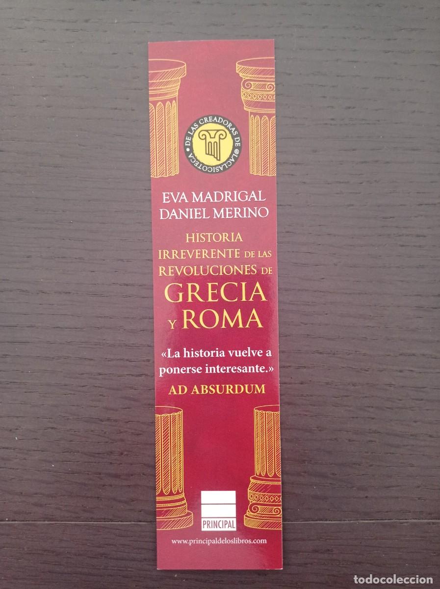 Collezionismo Segnalibri: MARCAP&Aacute;GINAS. PRINCIPAL DE LOS LIBROS. EVA MADRIGAL. HISTORIA DE LAS REVOLUCIONES DE GRECIA Y ROMA