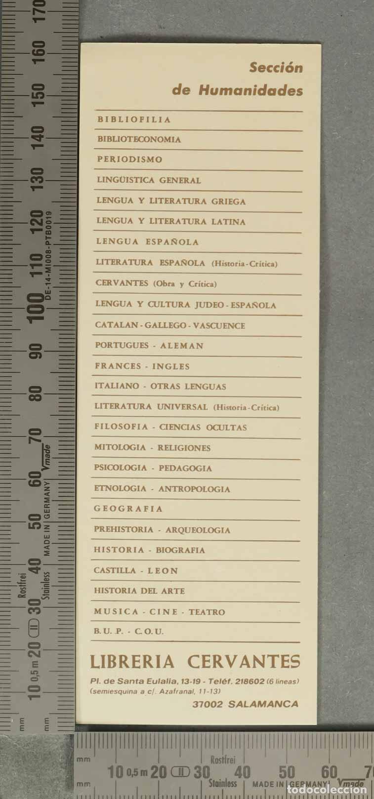 Coleccionismo Marcap&aacute;ginas: MARCAPAGINAS. Marcap&aacute;ginas Secci&oacute;n de Humanidades - Librer&iacute;a Cervantes