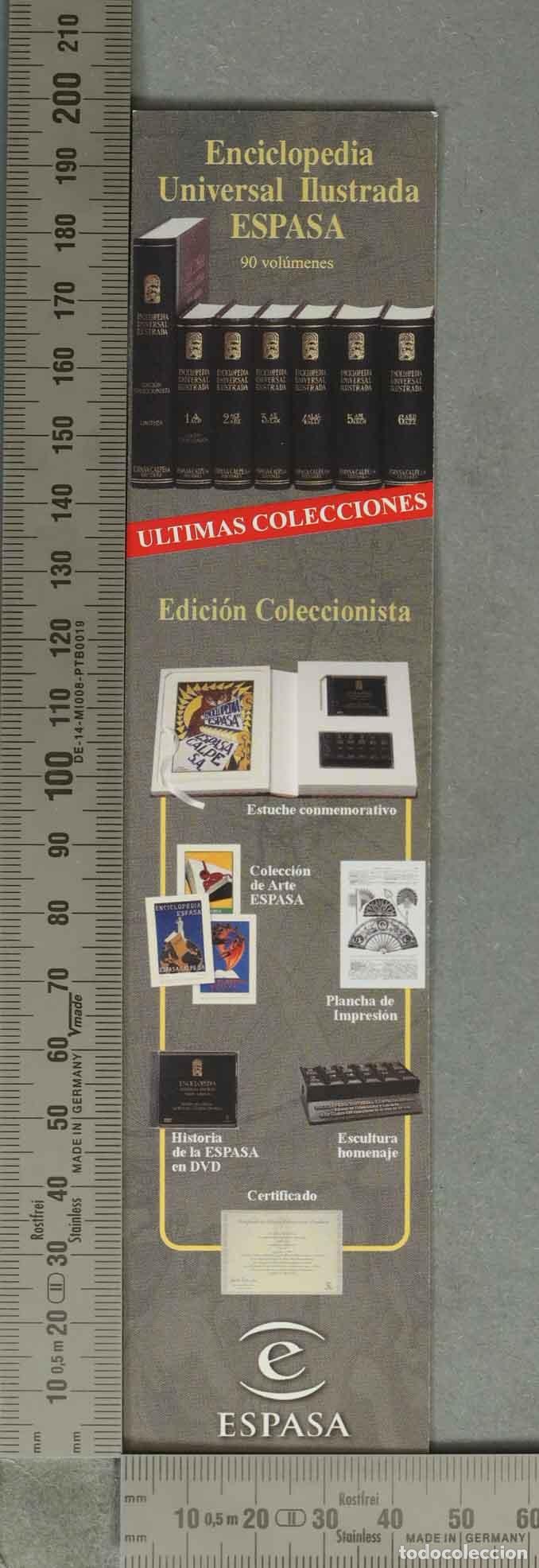Collectionnisme Marque-pages: MARCAPAGINAS. Folleto publicitario - Enciclopedia Universal Ilustrada Espasa - Edici&oacute;n Coleccionist