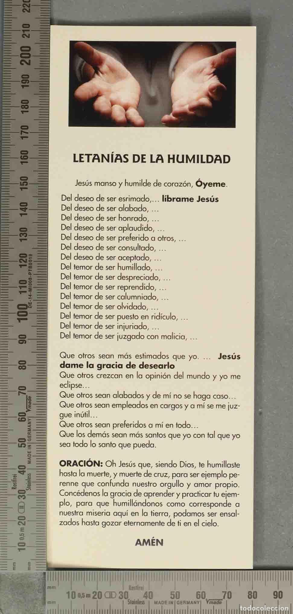 Collectionnisme Marque-pages: MARCAPAGINAS. Letan&iacute;as de la Humildad - Oraci&oacute;n de la humildad