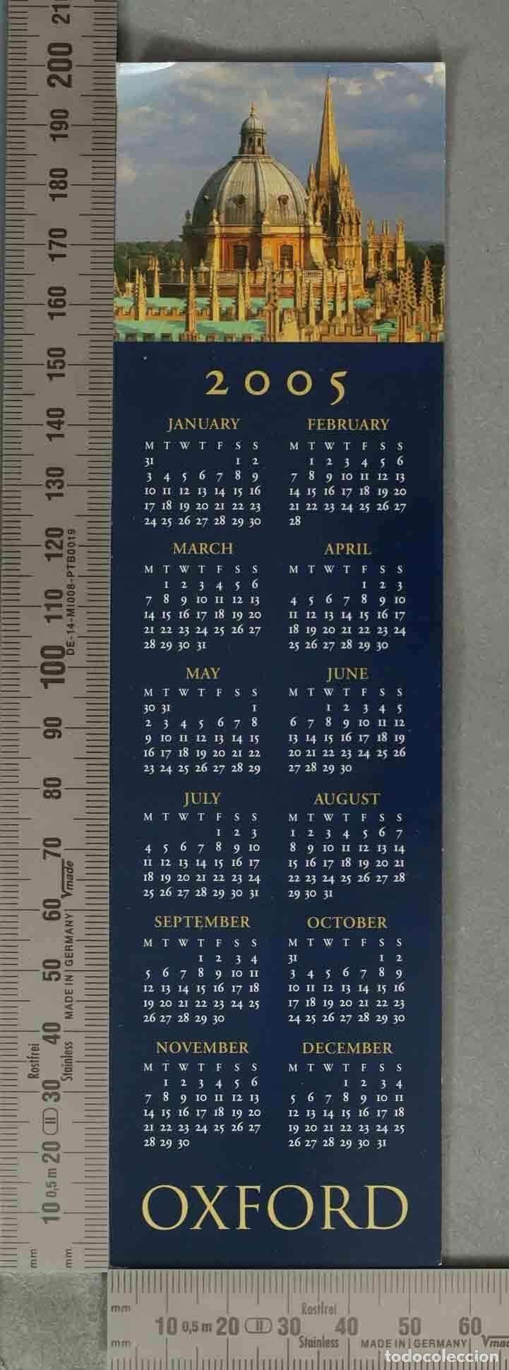 Coleccionismo marcap&aacute;ginas: MARCAPAGINAS. Oxford - Calendario - Foto 1