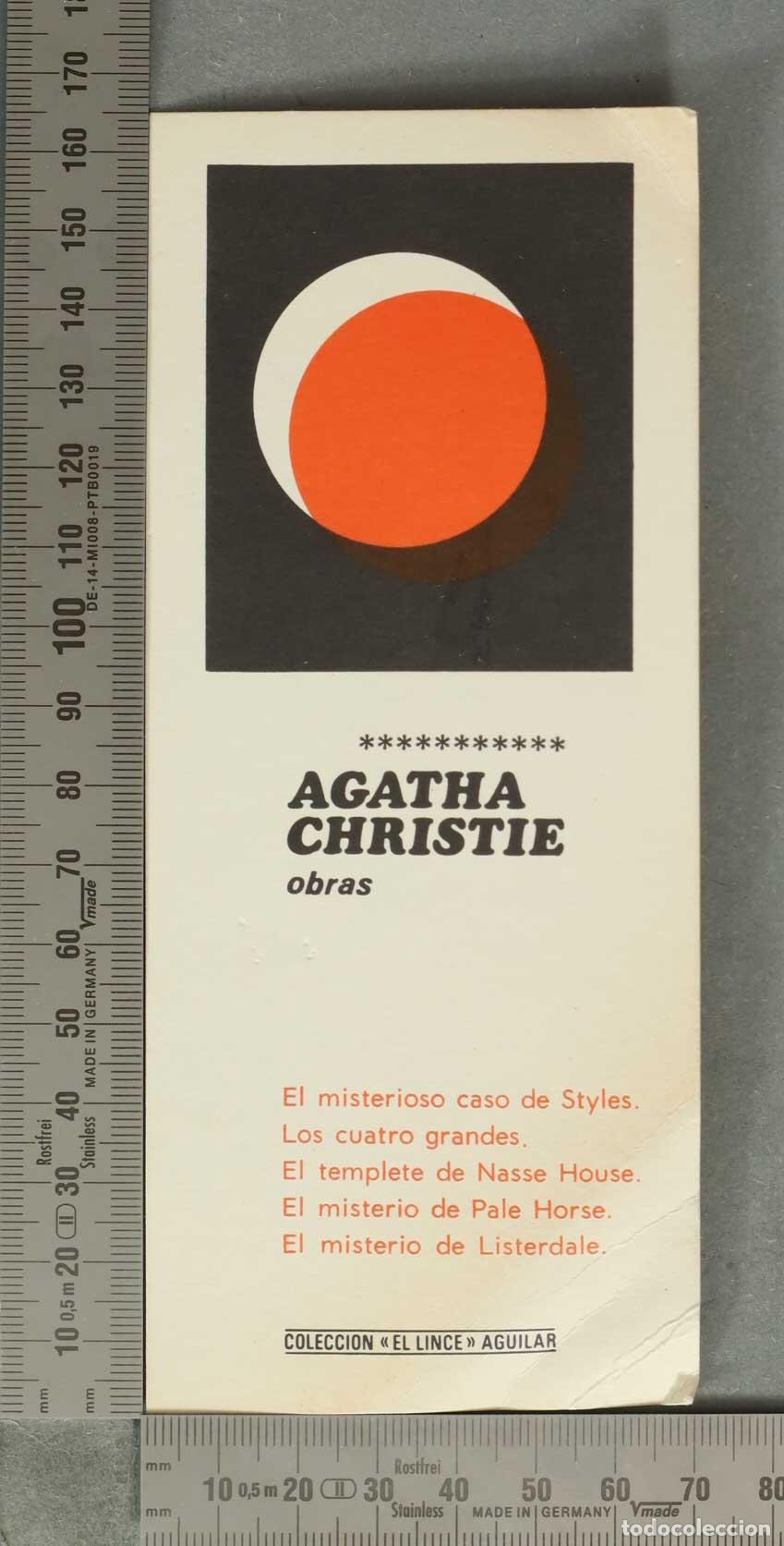 Coleccionismo Marcap&aacute;ginas: MARCAPAGINAS. Marcap&aacute;ginas Agatha Christie Obras - Editorial Aguilar