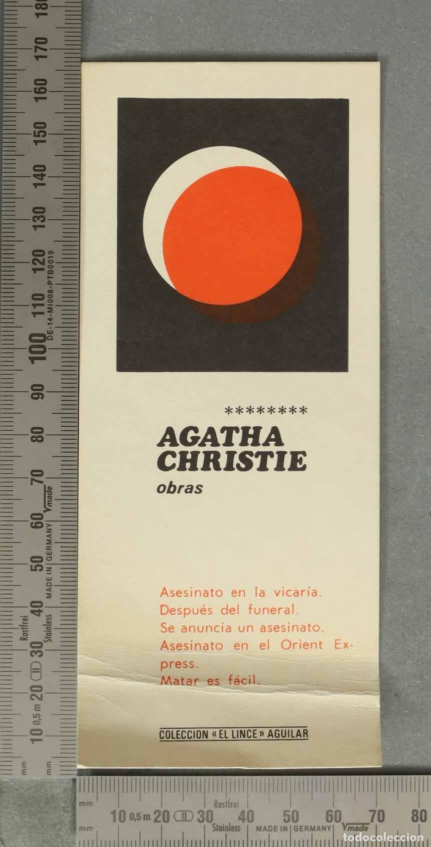 Coleccionismo Marcap&aacute;ginas: MARCAPAGINAS. Folleto publicitario Obras Agatha Christie - Editorial Aguilar