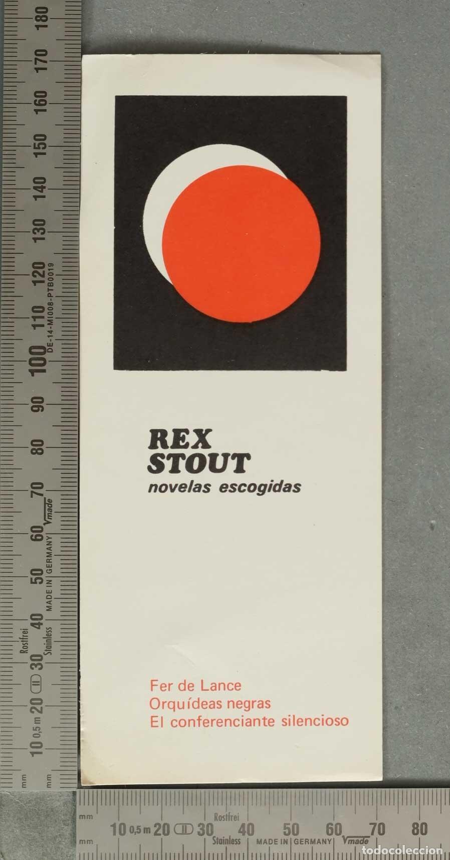 Coleccionismo Marcap&aacute;ginas: MARCAPAGINAS. Novelas escogidas - Rex Stout - Editorial Aguilar